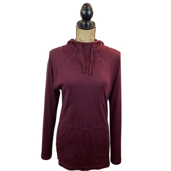 Smartwool Merino 250 Wool Womens Small Hoodie Burgundy - Picture 3 of 11